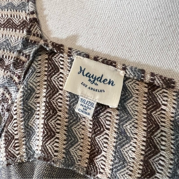 Hayden Los Angeles Cardigan Plus Size 1XL/2XL Tweed Lagenlook Slouchy Boho Blue - Picture 8 of 8